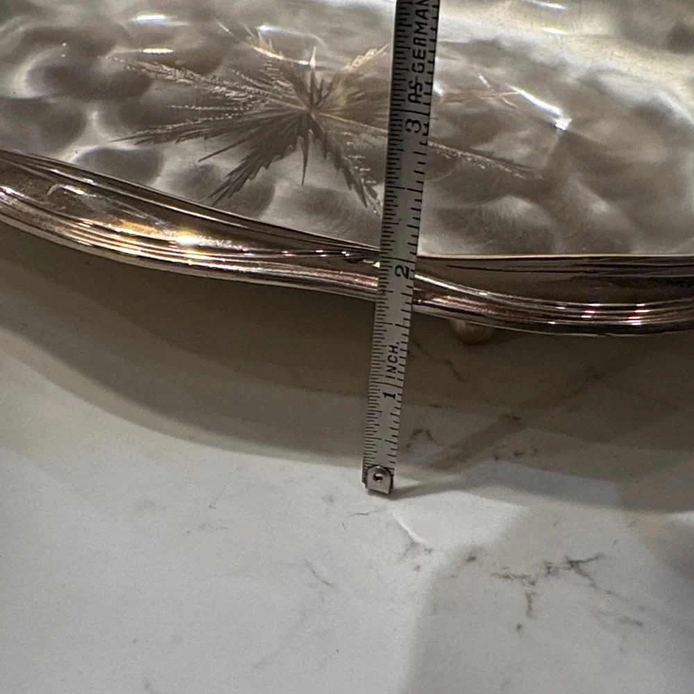 WMF Ikora Vintage Silver Plated Footed Dish Tray Oval Star Design‎ Luster MCM